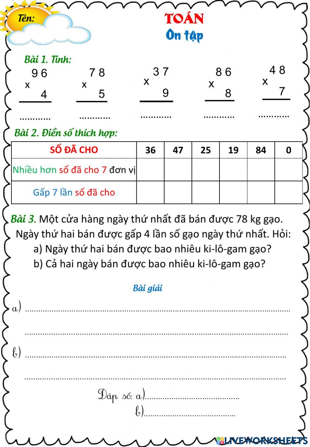 Toán ôn tập Toán ôn tập