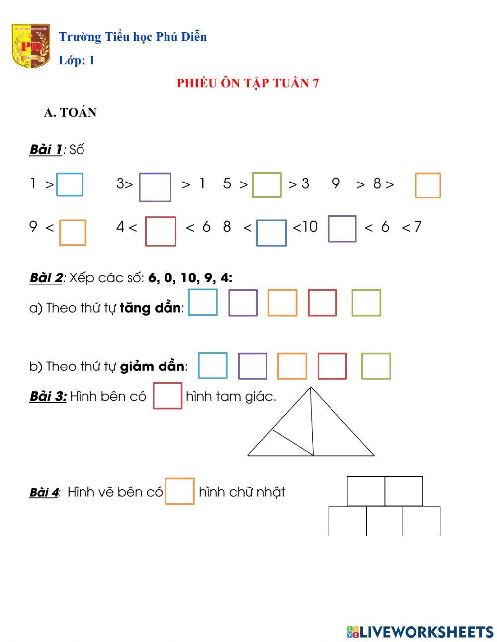 Phiếu ôn tập tuần 7