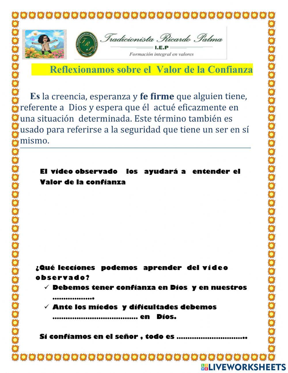 Reflexionamos sobre el valor de la confianza