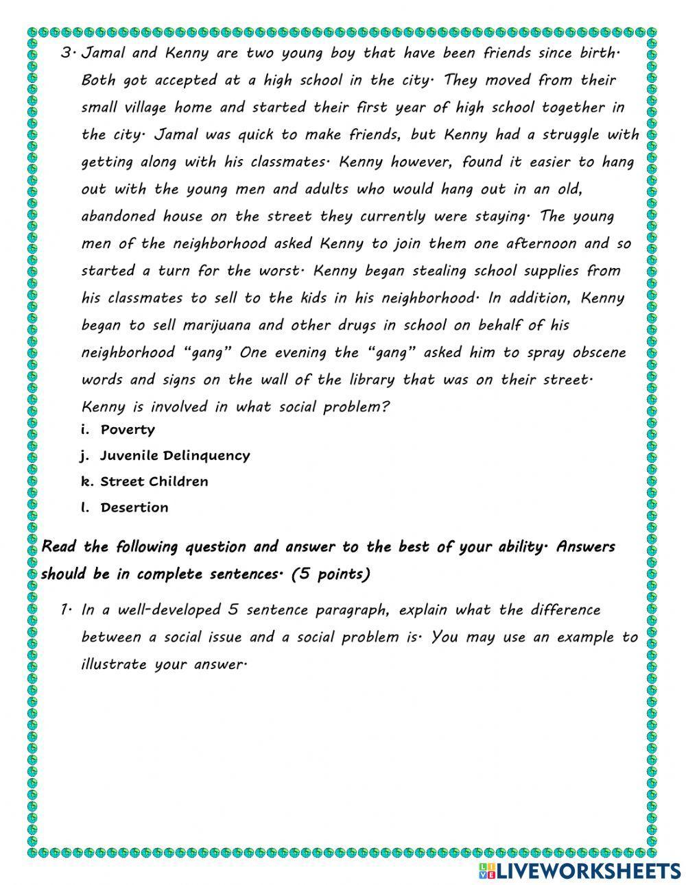 Social Issues & Social Problems