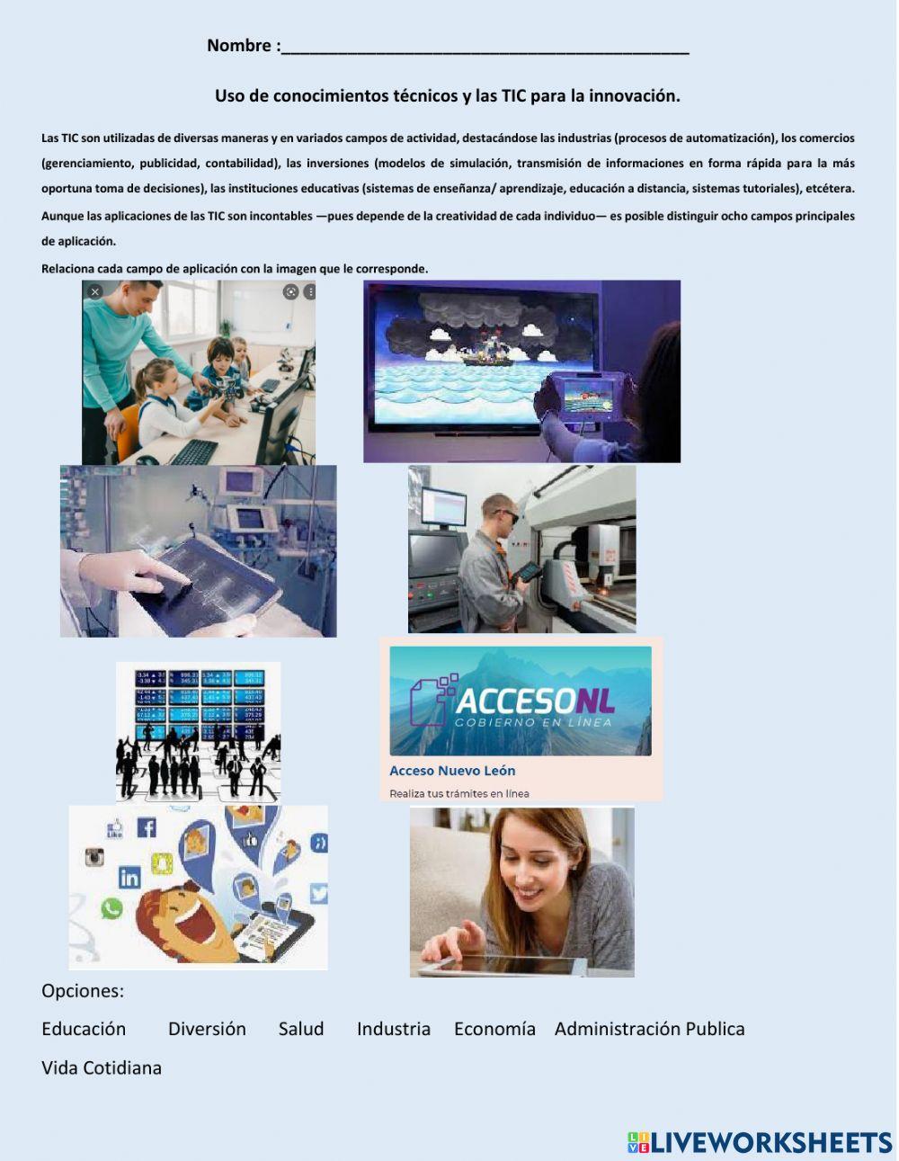 Uso de conocimientos técnicos y las TIC para la innovación.