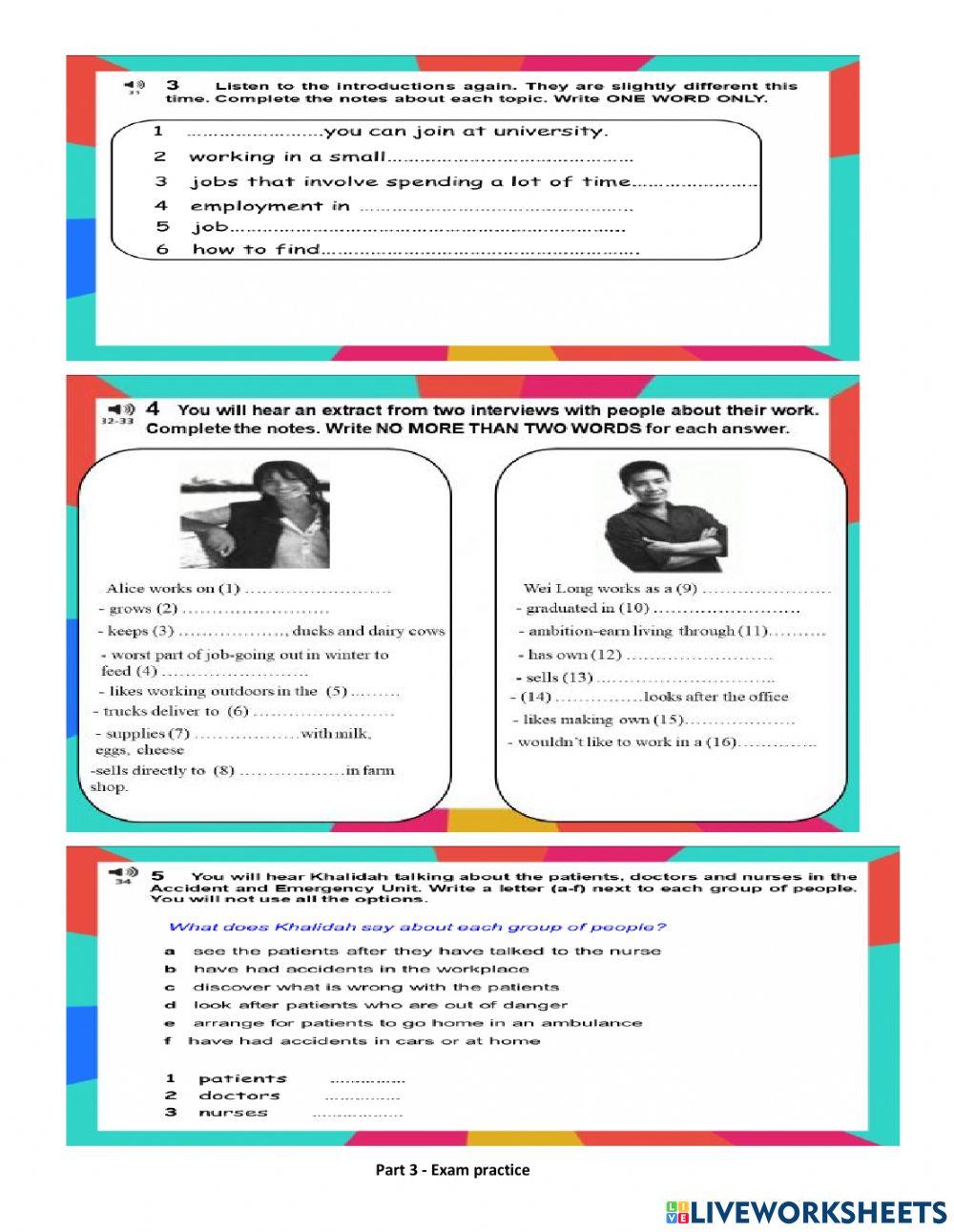 Handout 2 unit 4 - listening