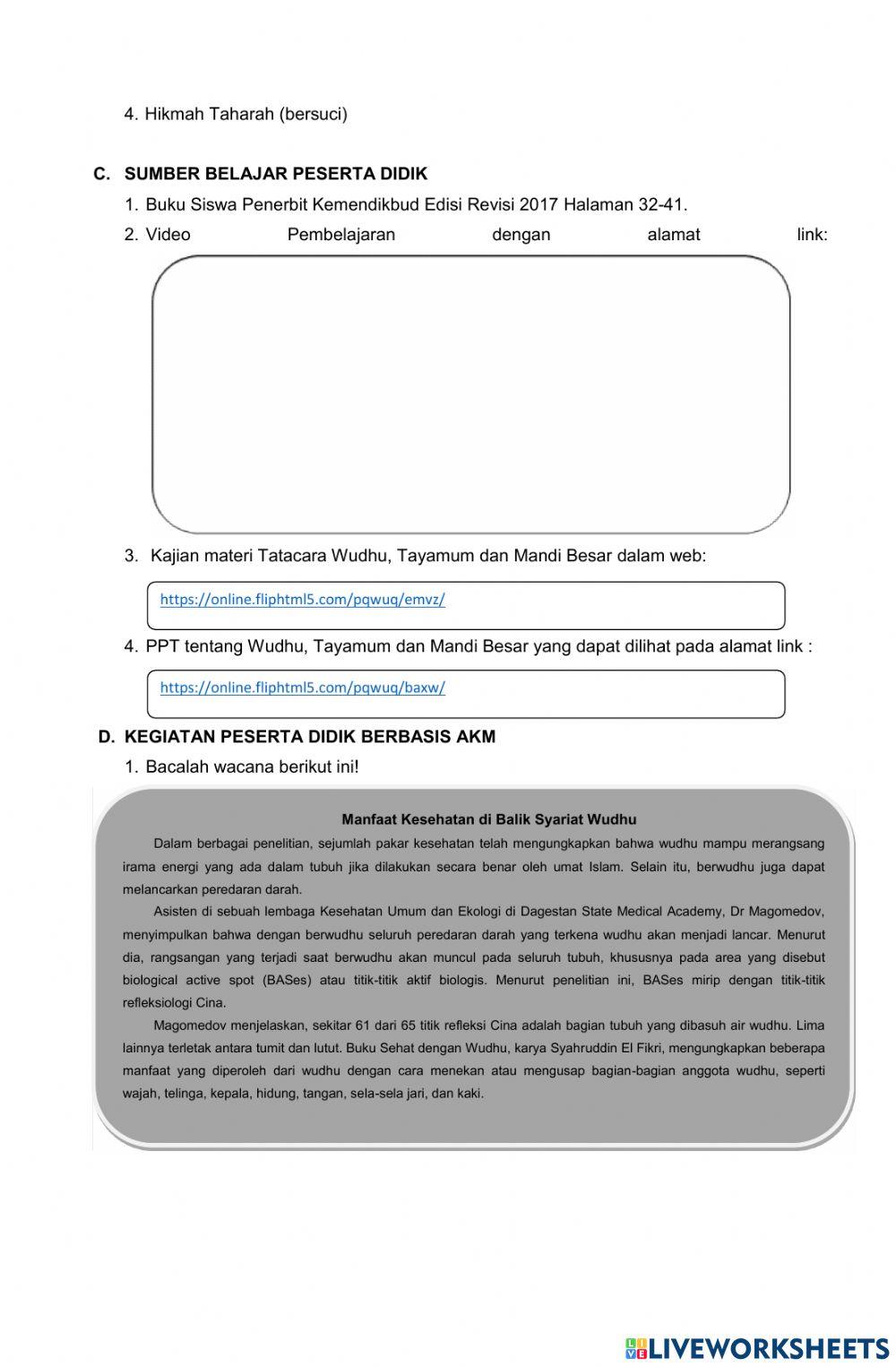 Lkpd wudhu tayamum dan mandi besar