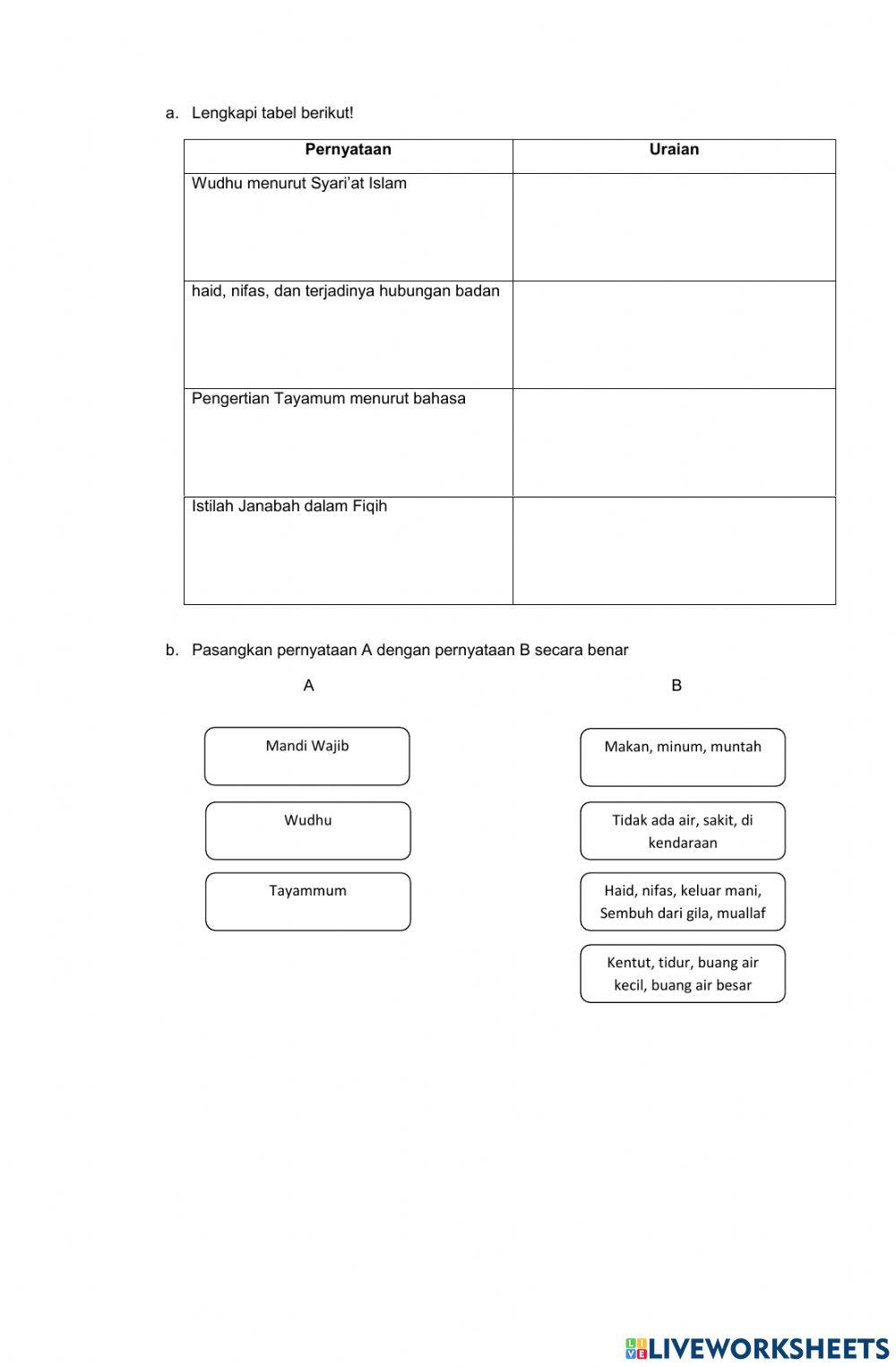 Lkpd wudhu tayamum dan mandi besar