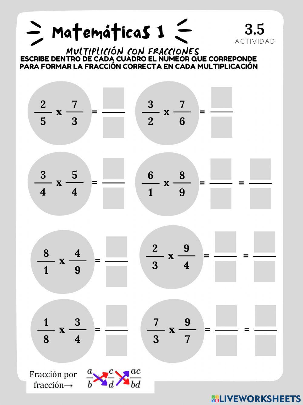Multiplicación con fracciones