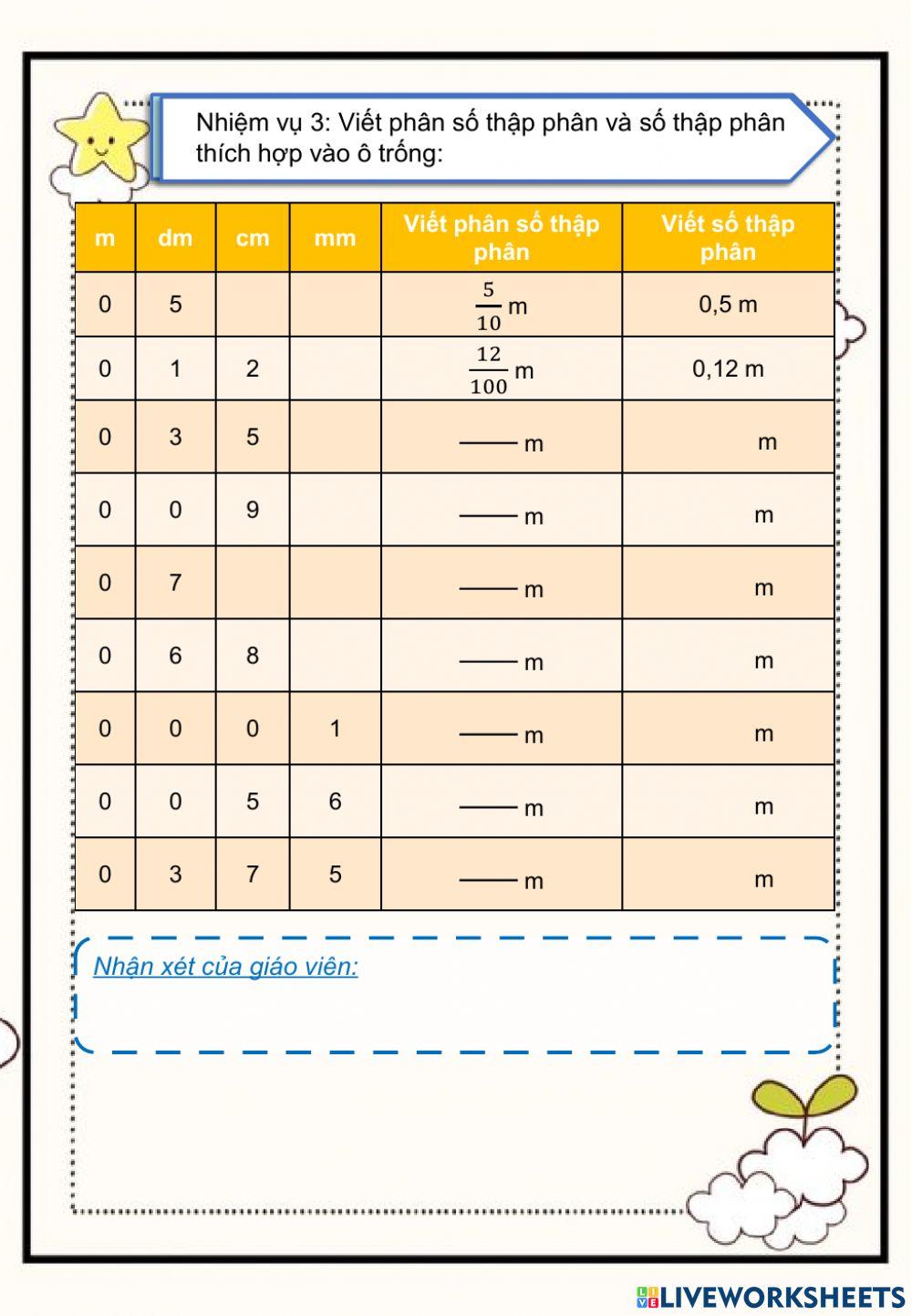 Toán 5 - Khái niệm số thập phân