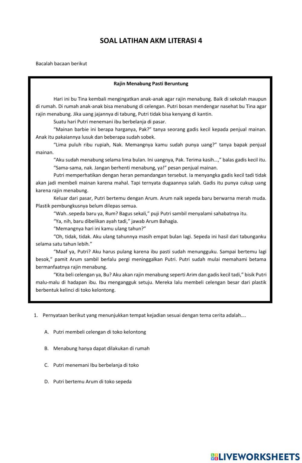 Latihan Soal AKM Literasi 4