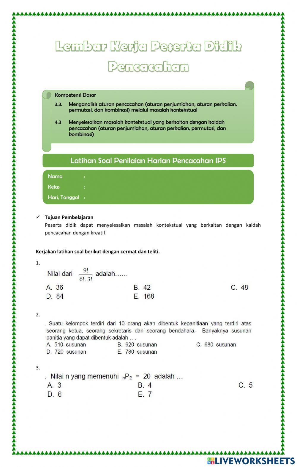 Kisi-kisi PH Pencacahan IPS