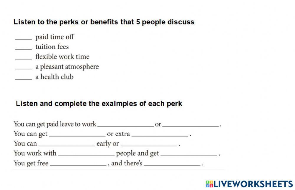 Perks and Benefits
