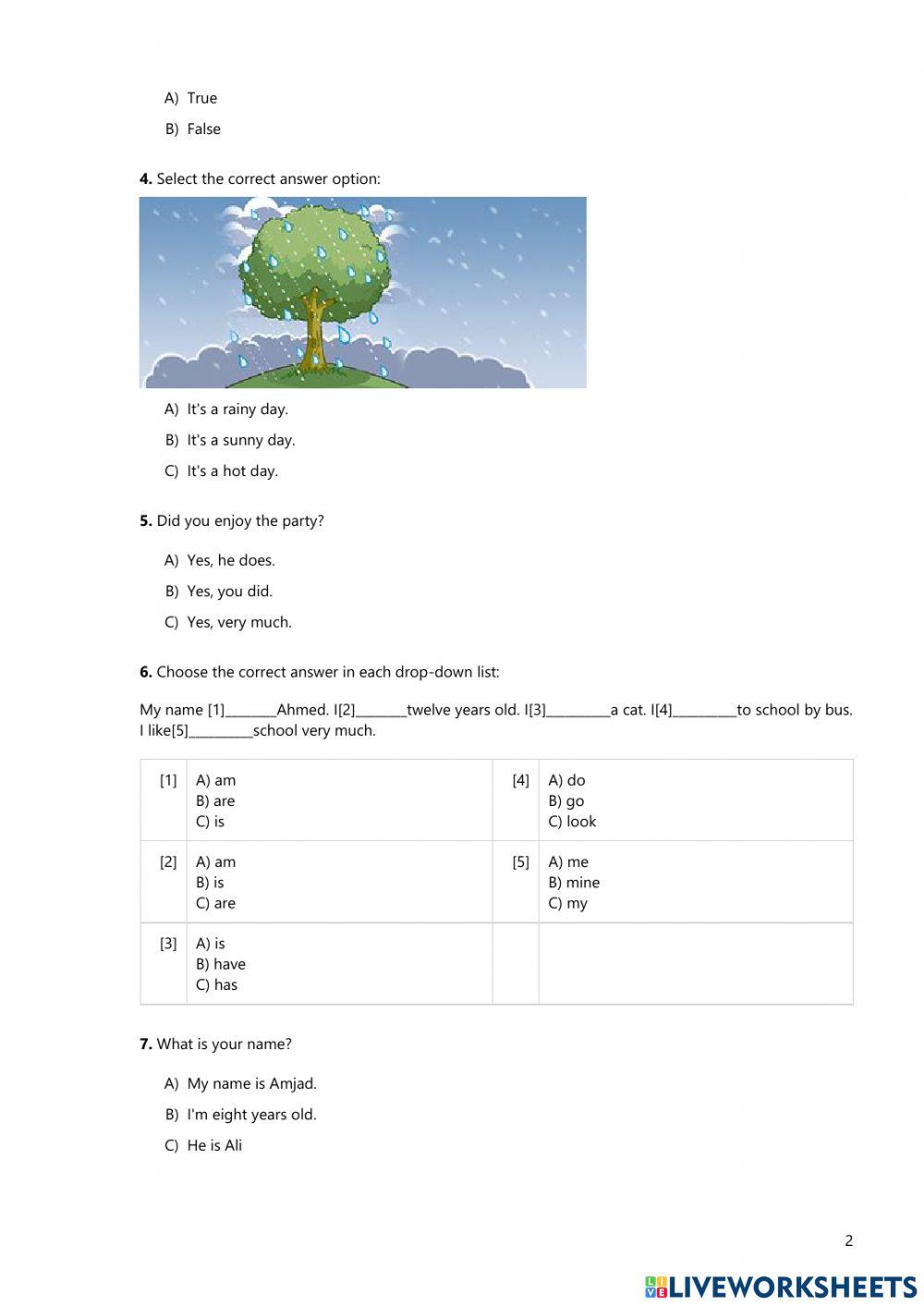 English placement for kids