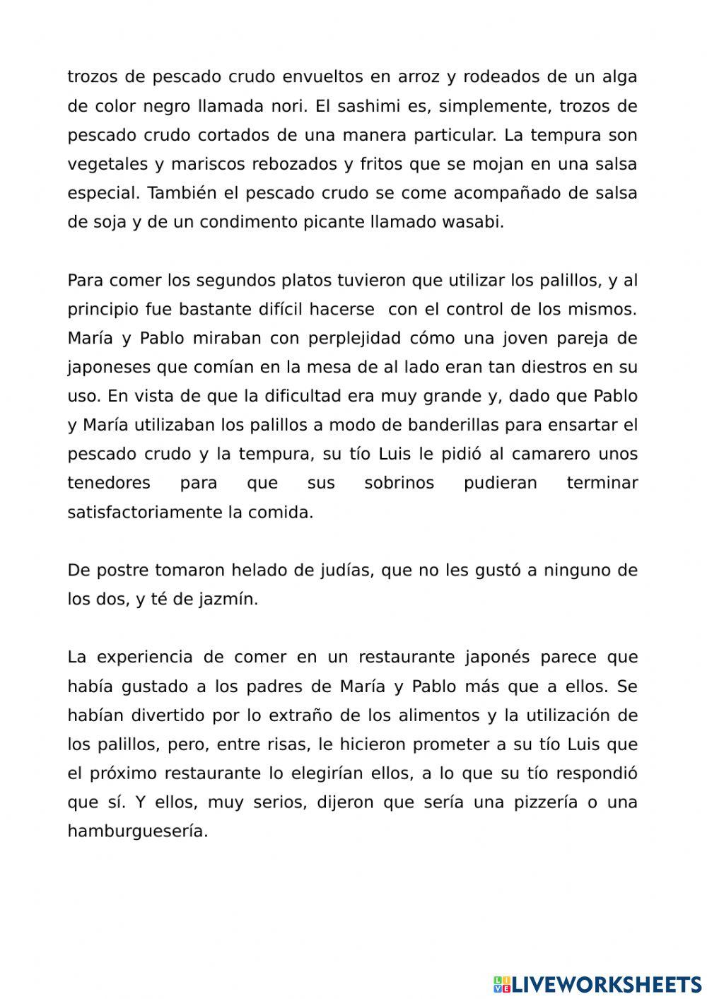 Comprensión lectora 002