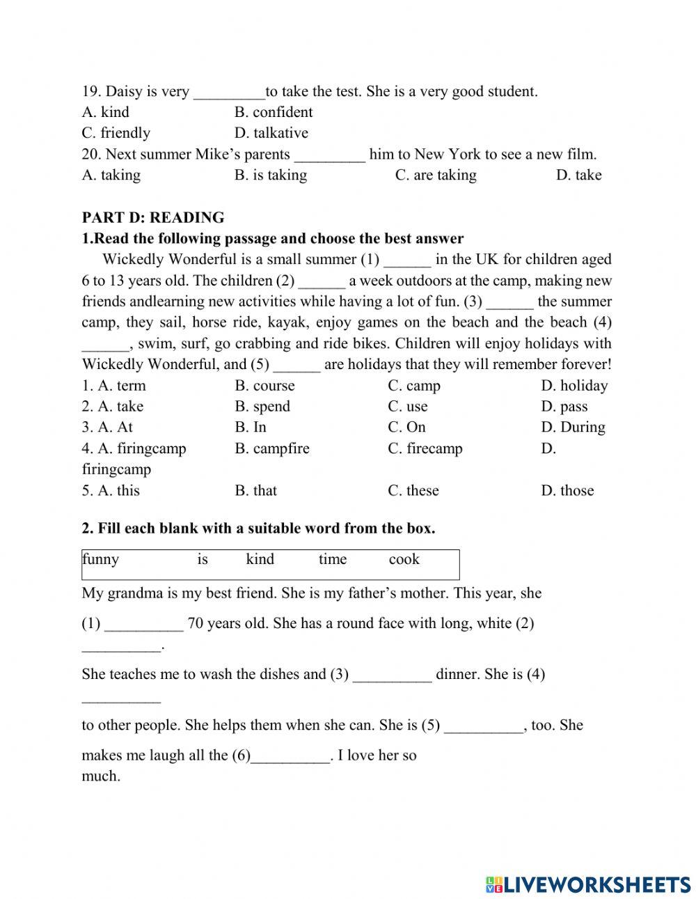 Practice Unit 2- Grade 6