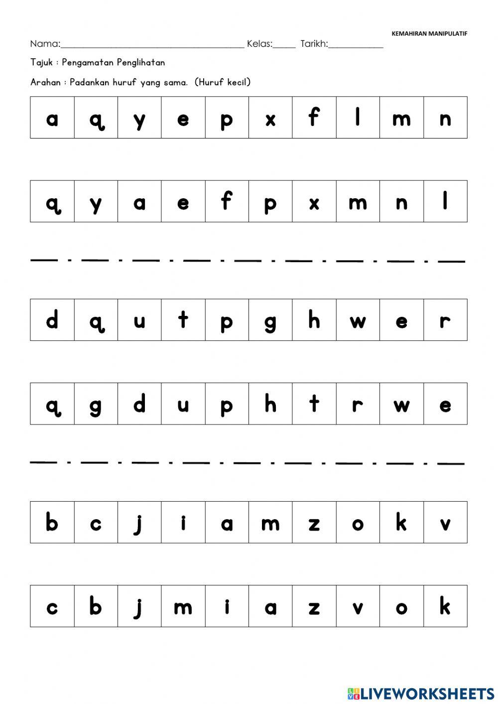 Pengamatan Penglihatan (Huruf kecil)