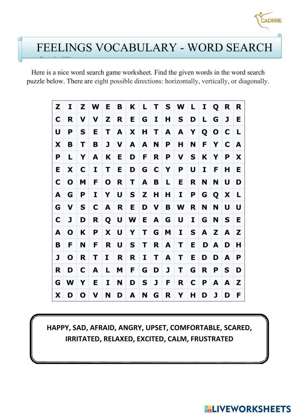 Emotion -word search