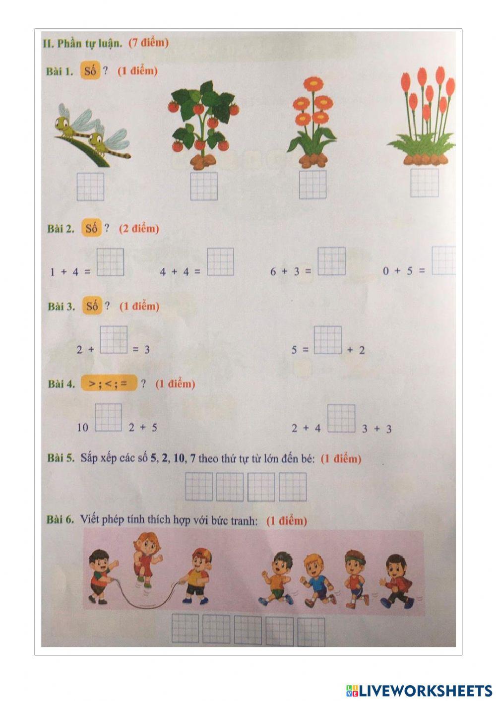 Cuối tuần 8 - Toán