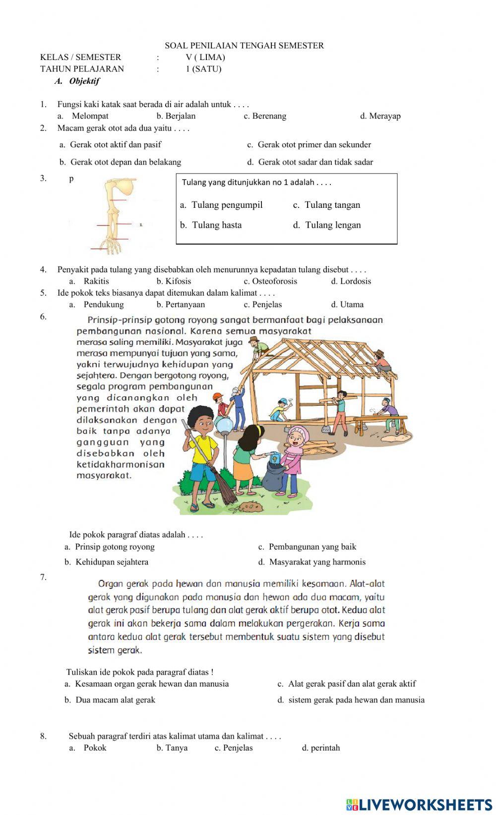 Soal ulangan tengah semester