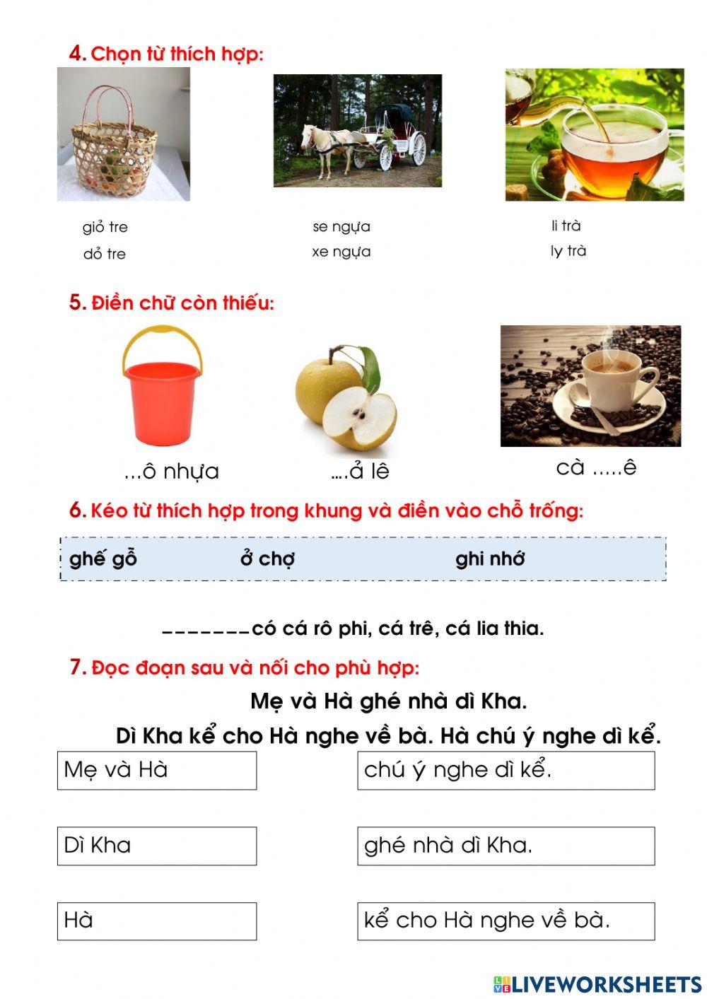 Ôn tập giua hhi - toán - tv