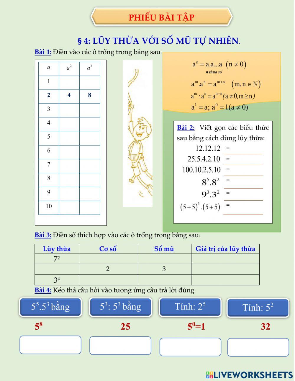 Lũy thừa với số mũ tự nhiên