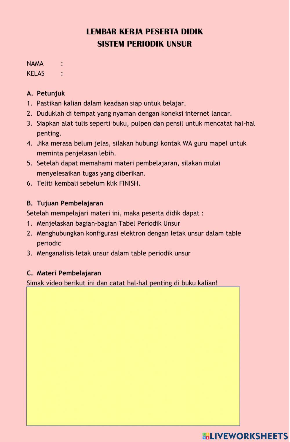 Sistem Periodik Unsur