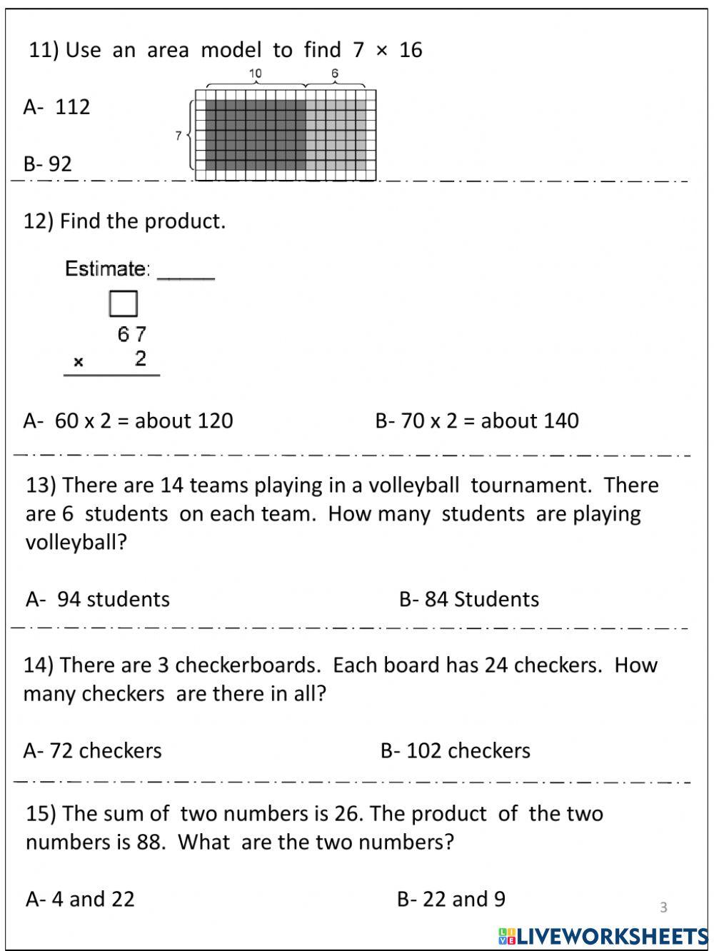 Multiply by one digit numbers