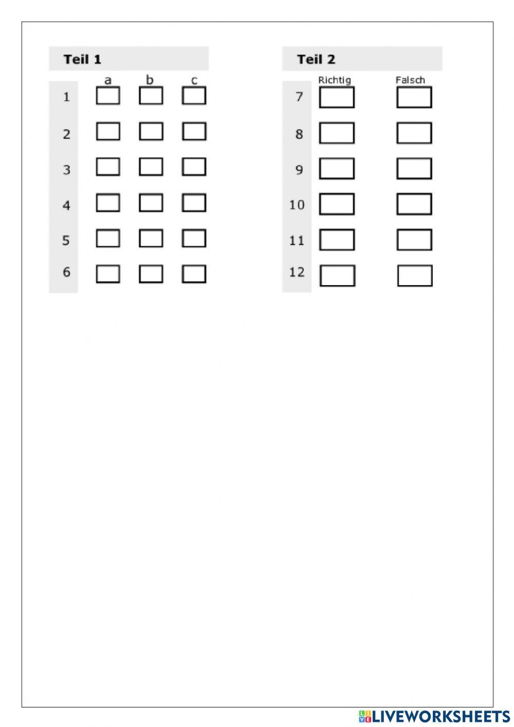Fit in Deutsch A1-Lesen