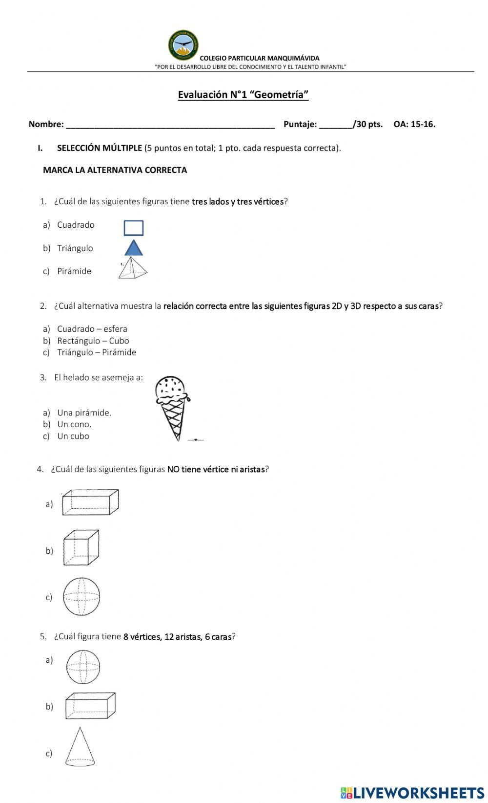 Evaluación Geometría