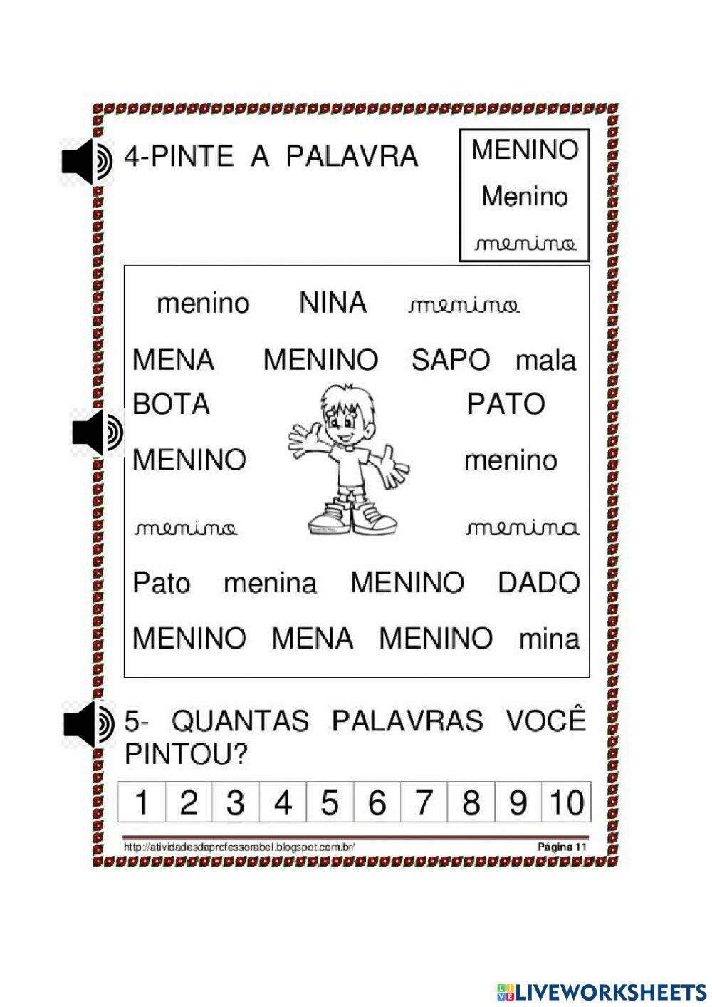Metodo 28 palavras menino