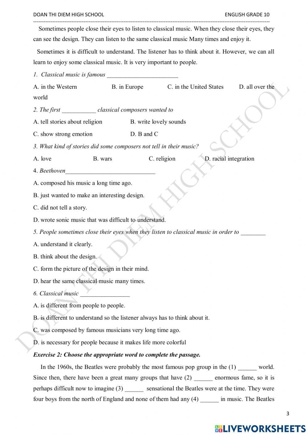 Vocab 2- music - part 2