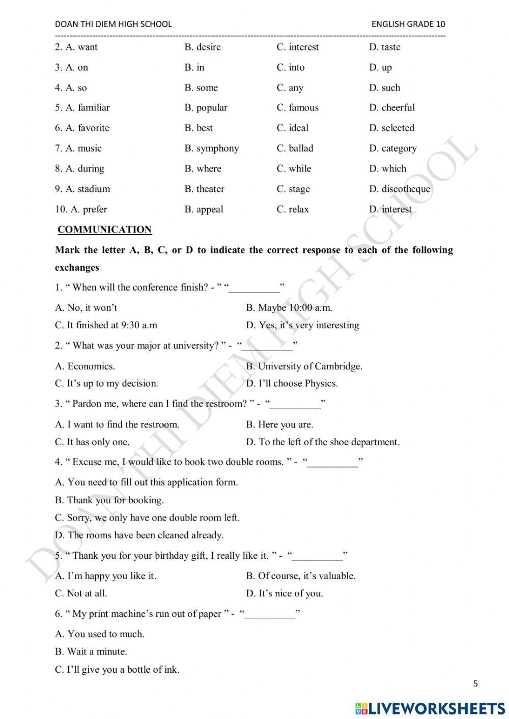 Vocab 2- music - part 2