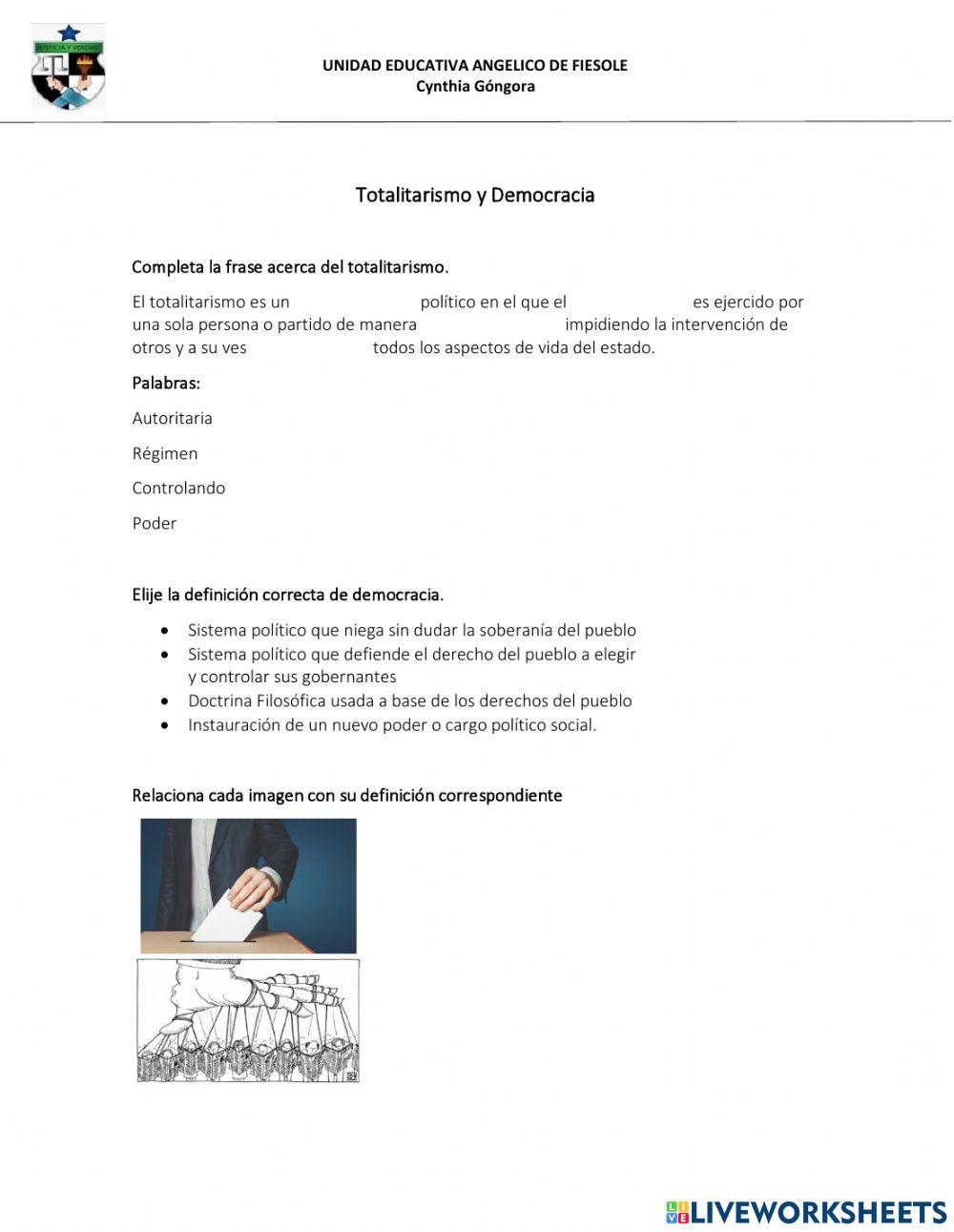 Totalitarismo online exercise for