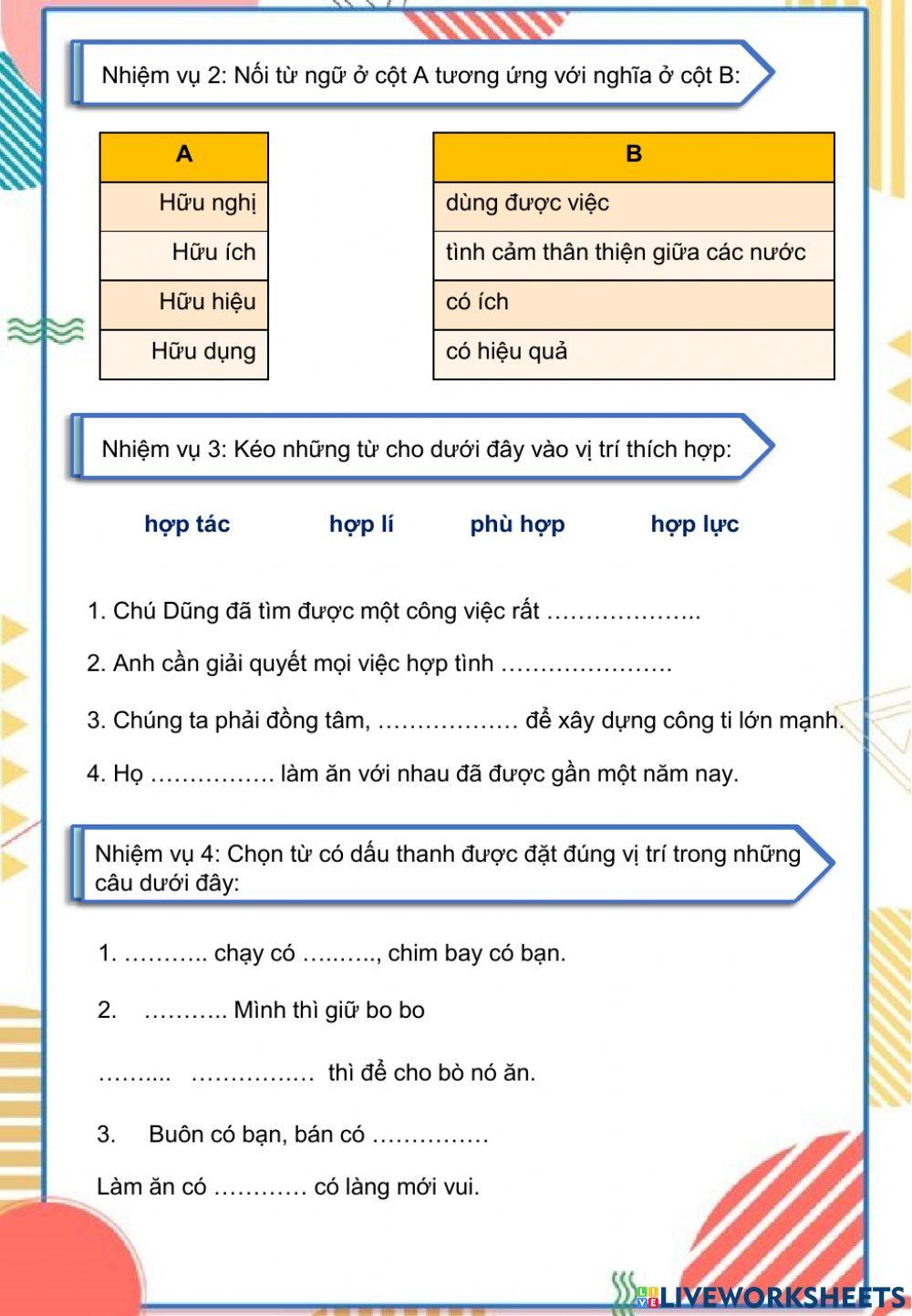Tiếng Việt 5 - Ôn cuối tuần 6