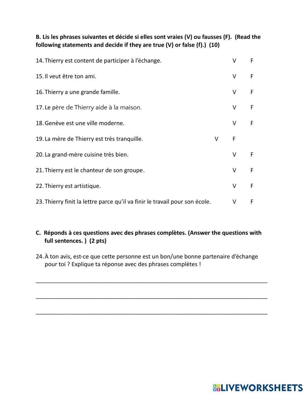 Test de pratique lettre de presentation