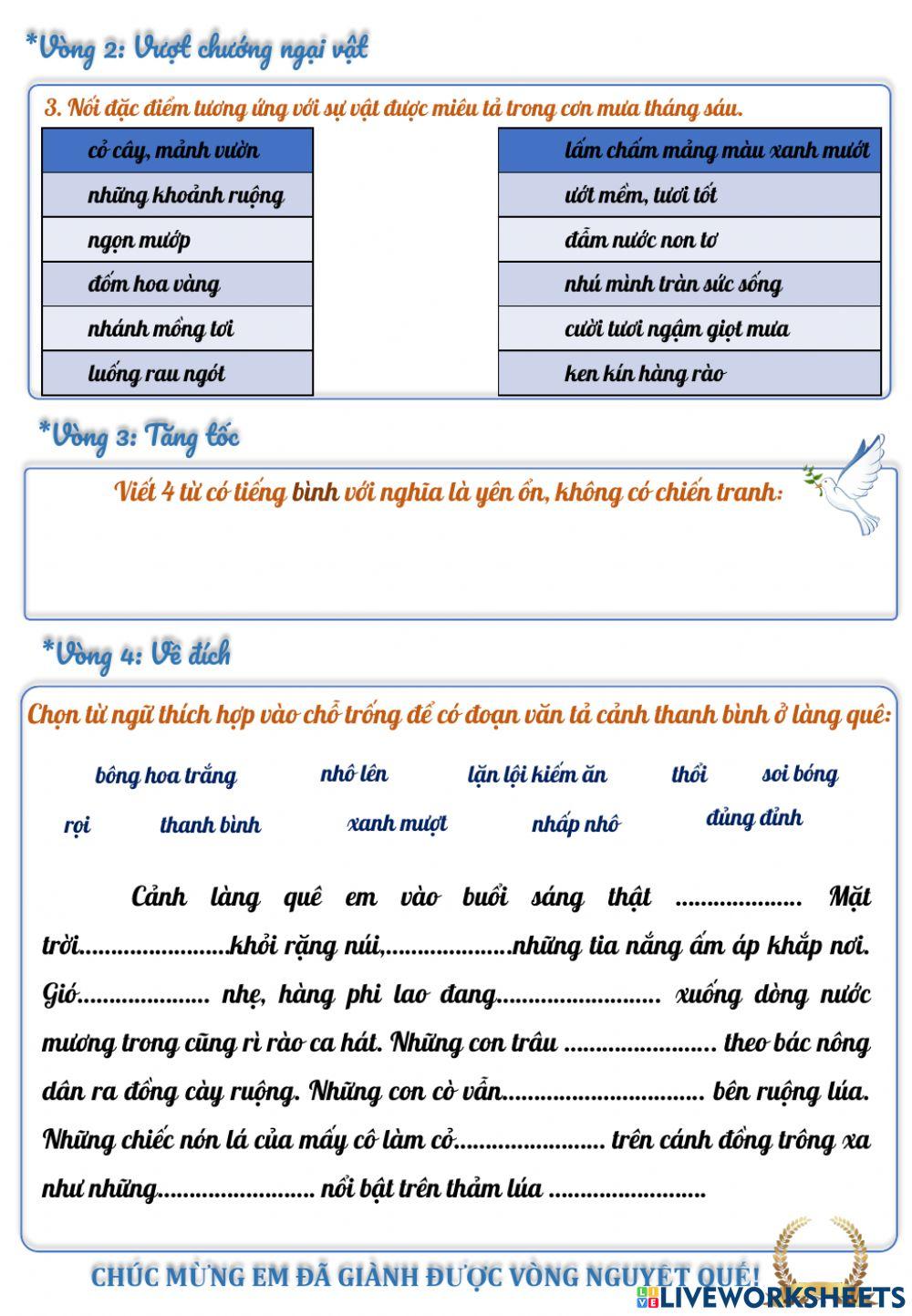 Phiếu bài tập cuối tuần