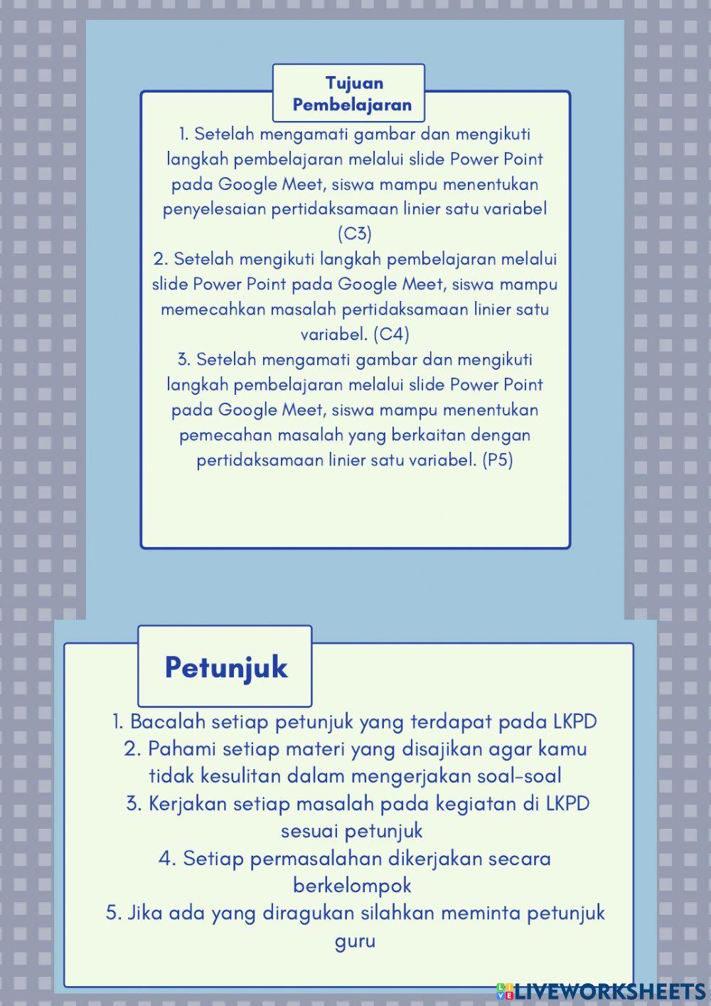 Pertidaksamaan Linier Satu Variabel