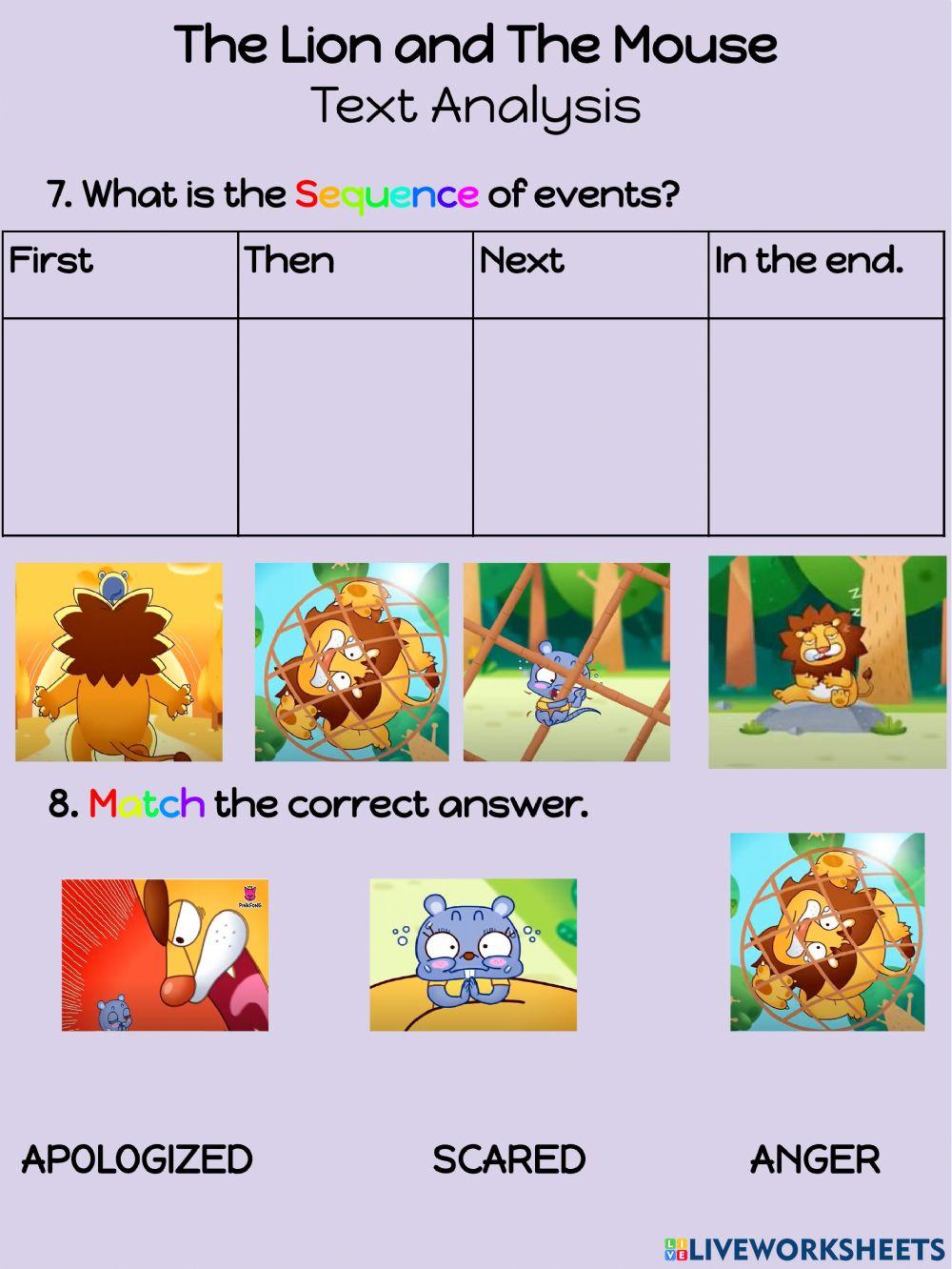 The Lion and The Mouse - Text Analysis