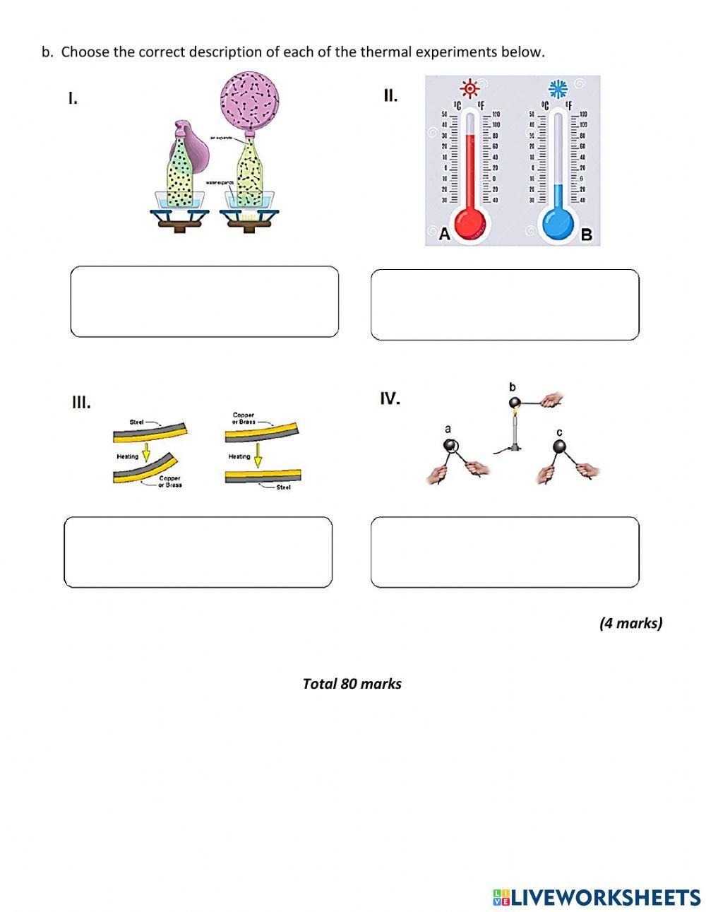 Year 8 Explaining Physical Changes Test 1