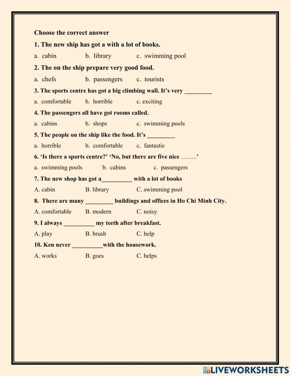 Vocabulary Friends Plus 6 Unit 1