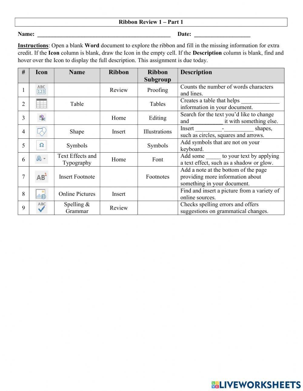 Word Ribbon Review 1-1