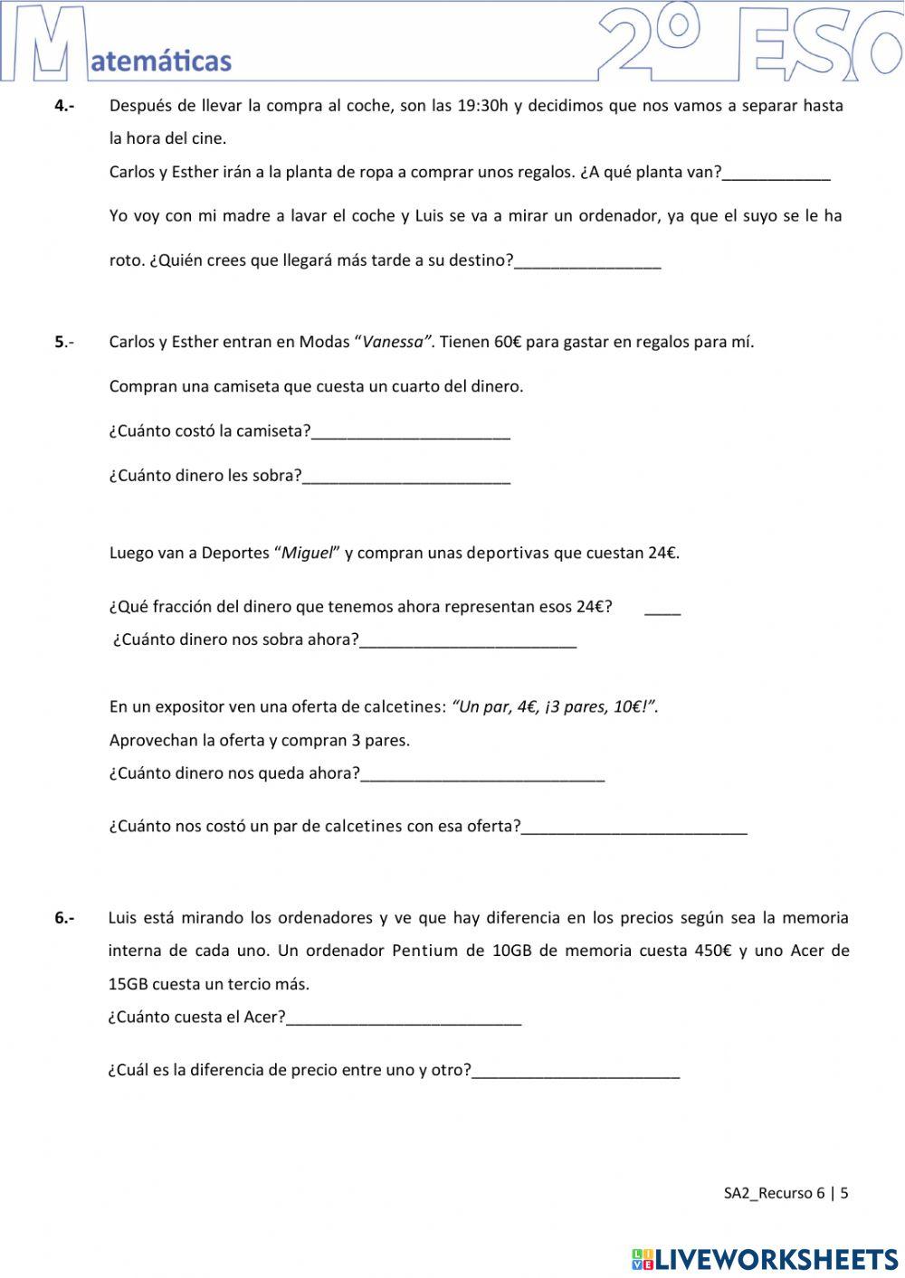 Operaciones con números