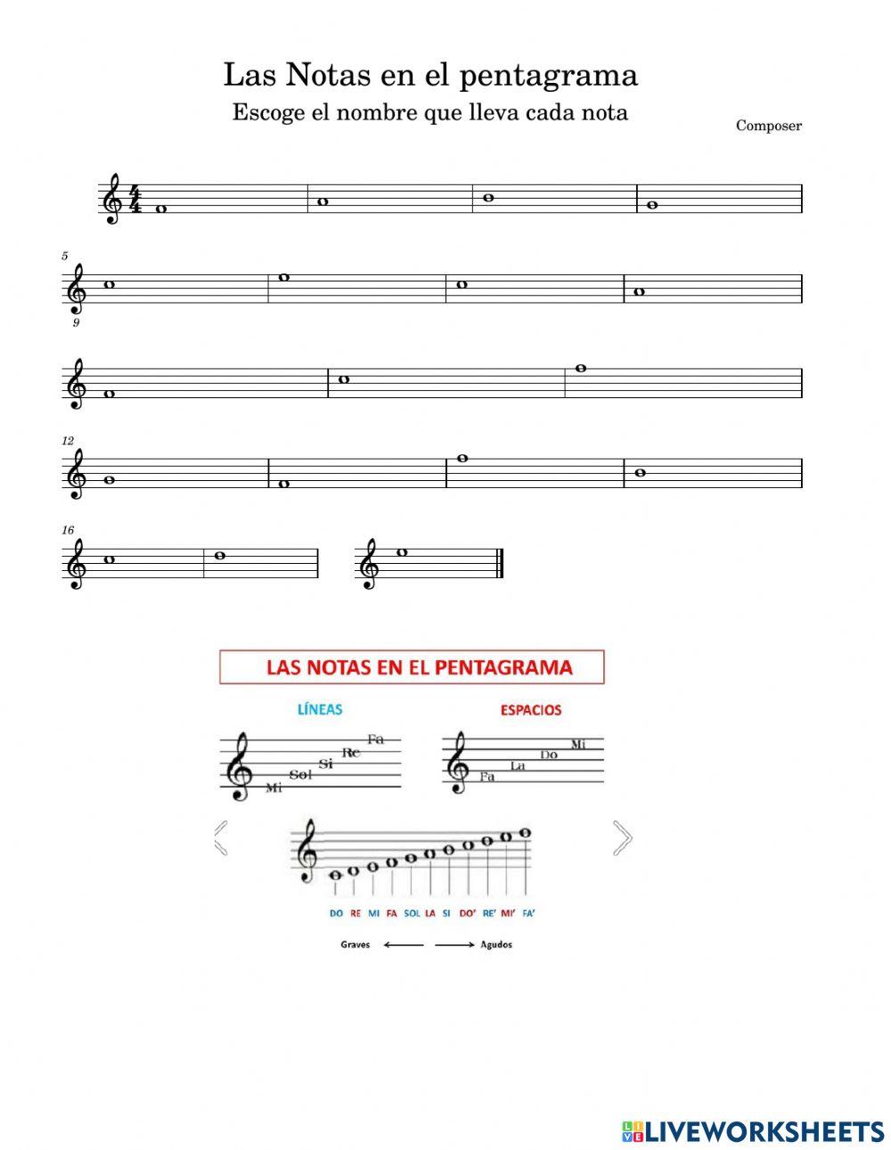 Lineas y Espacios del Pentagrama