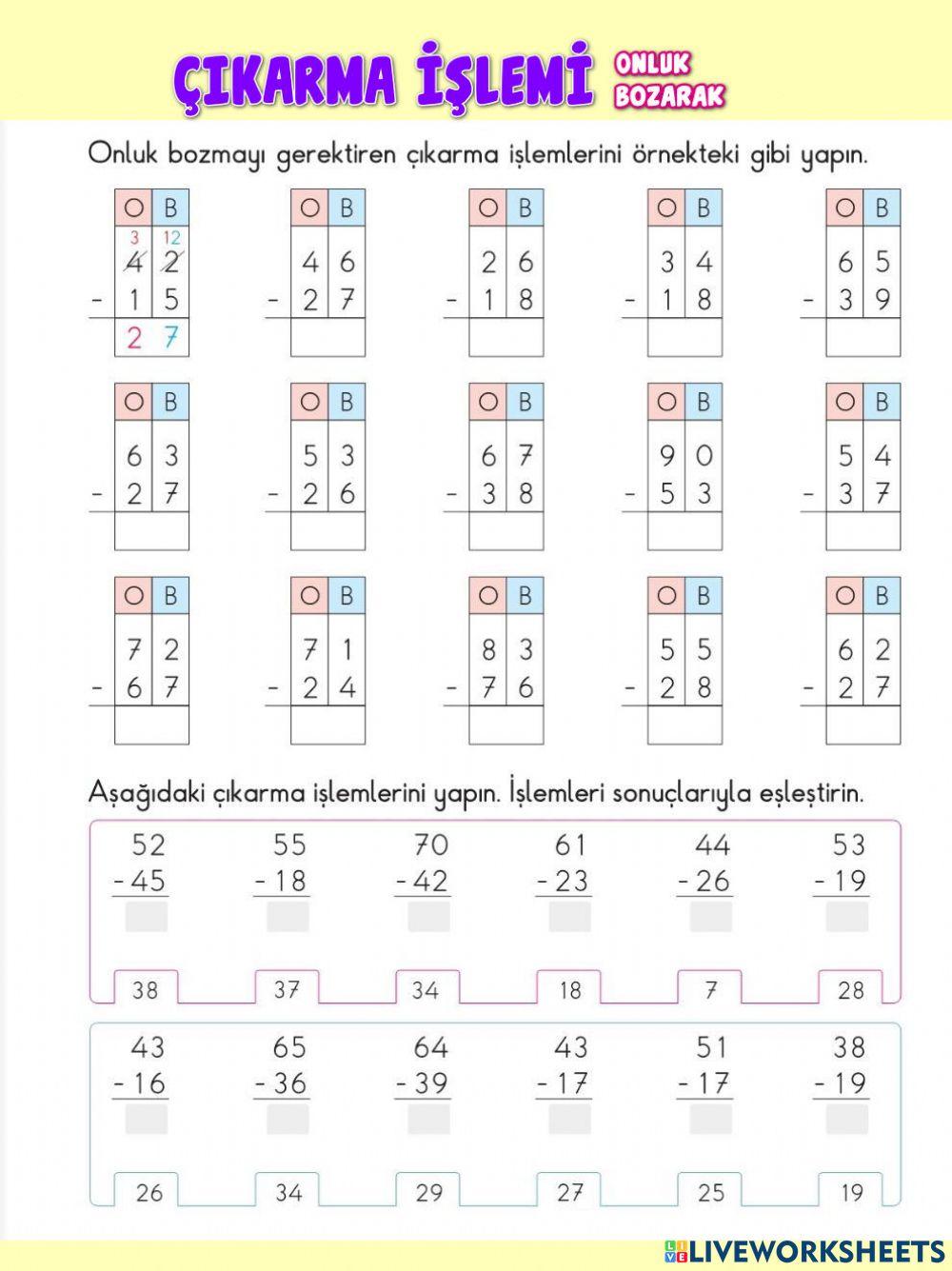 Onluk Bozarak Çıkarma İşlemi