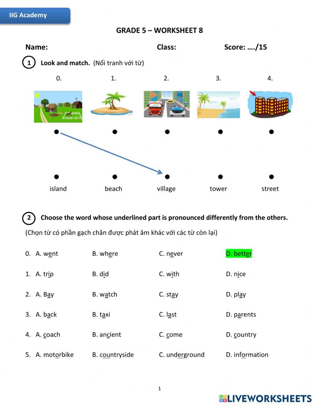 IIG-Grade 5-Worksheet 8