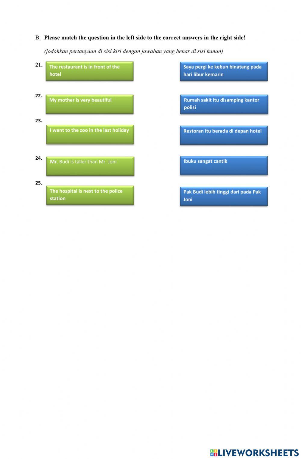 Soal pts 1 bahasa inggris
