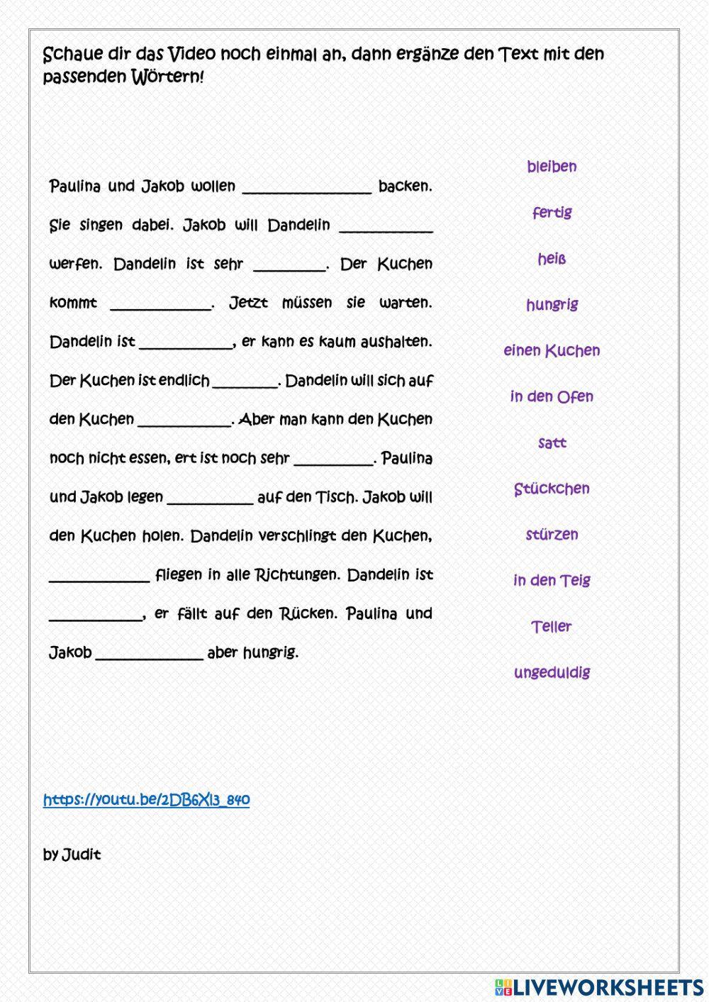 Dandelin und der Kuchen