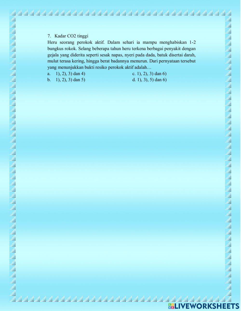 Soal Tes Kognitif Sistem Pernapasan Pada Manusia