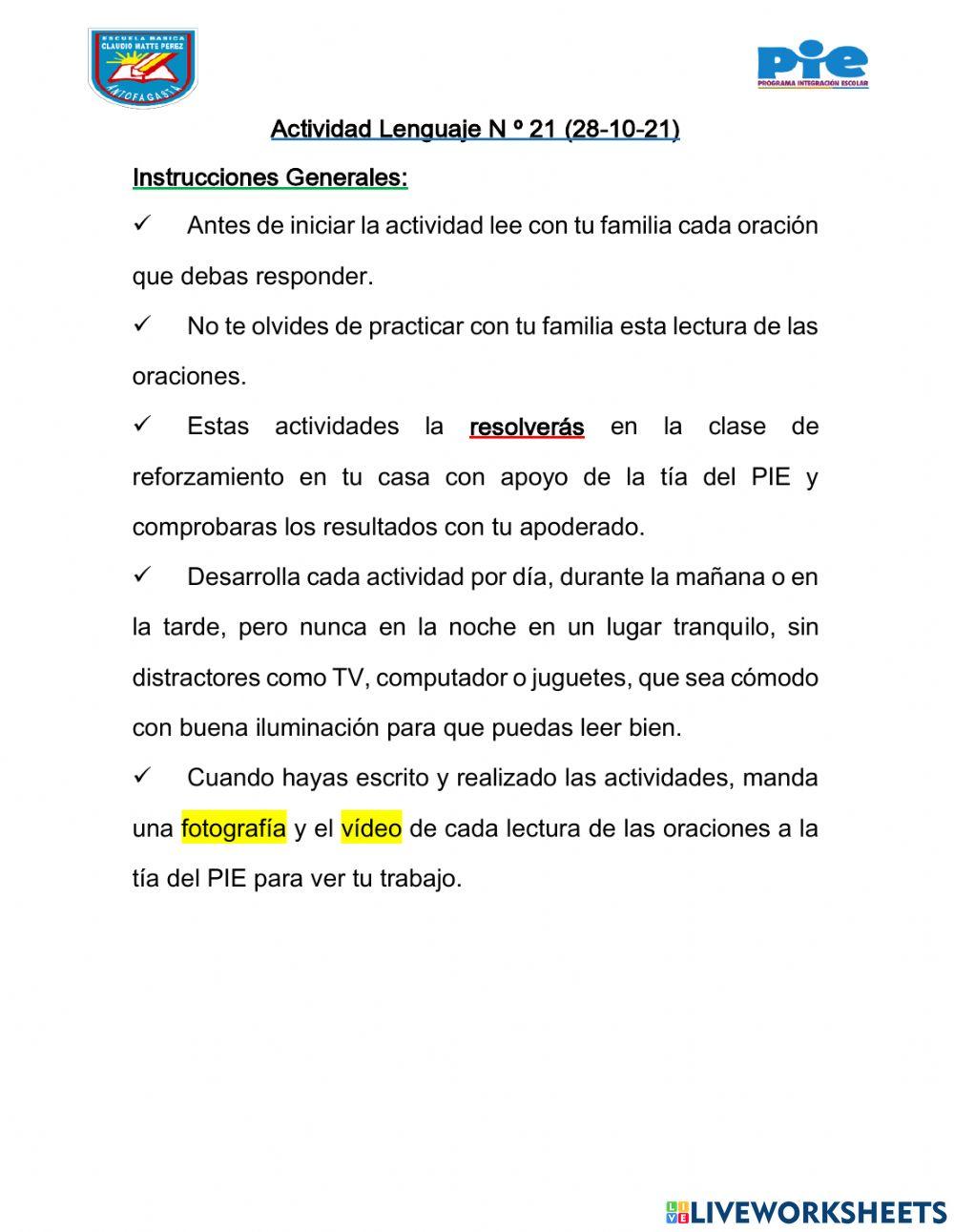 Actividad 21 grupo curso 2 A