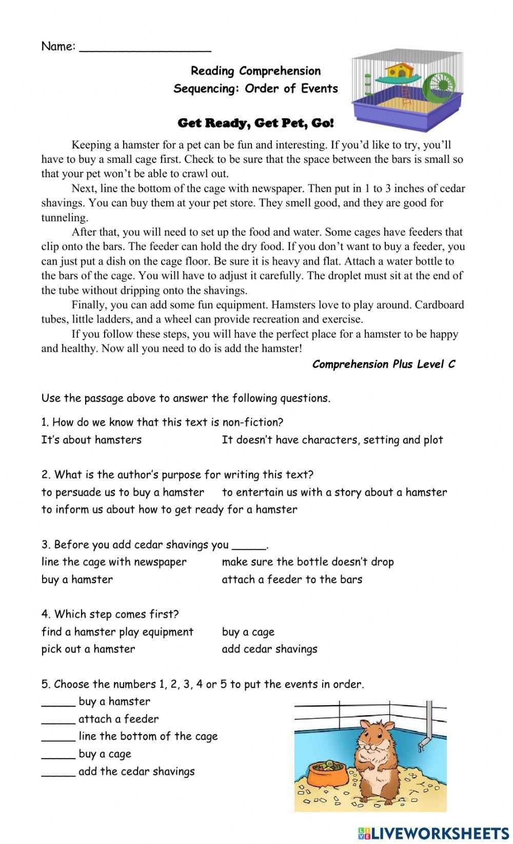 Sequencing Order of Events Sequencing Order of Events