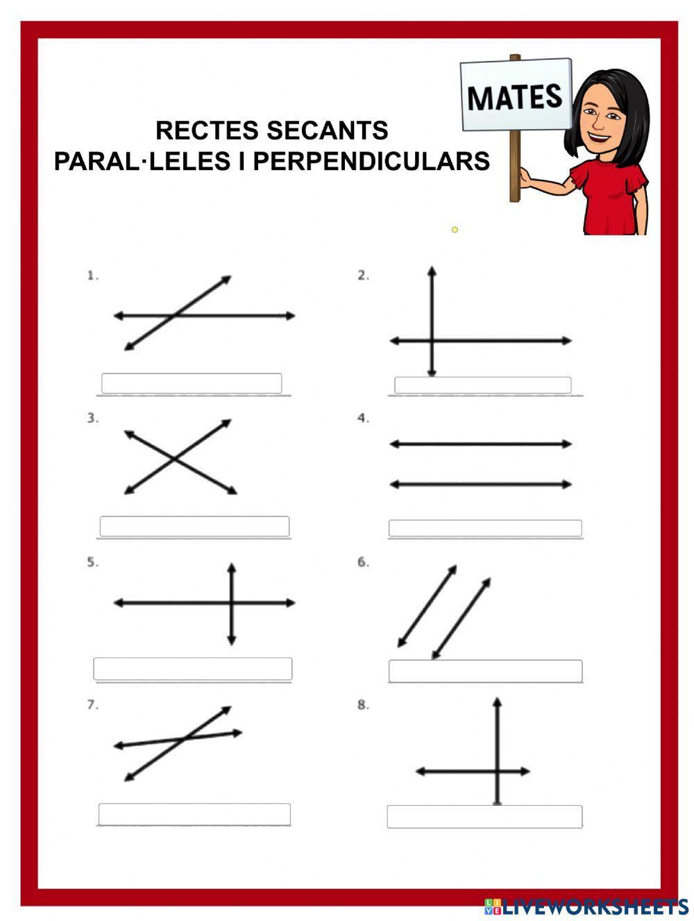 Rectes secants, paral·leles i perpendiculars I