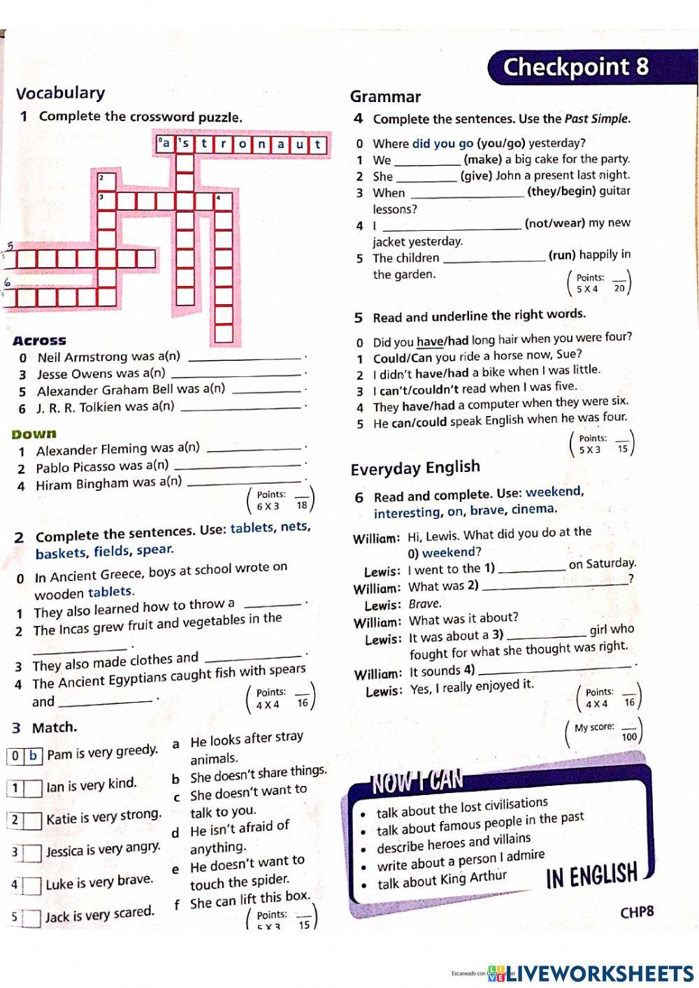 Revision - past simple- i5 1- Unit 8