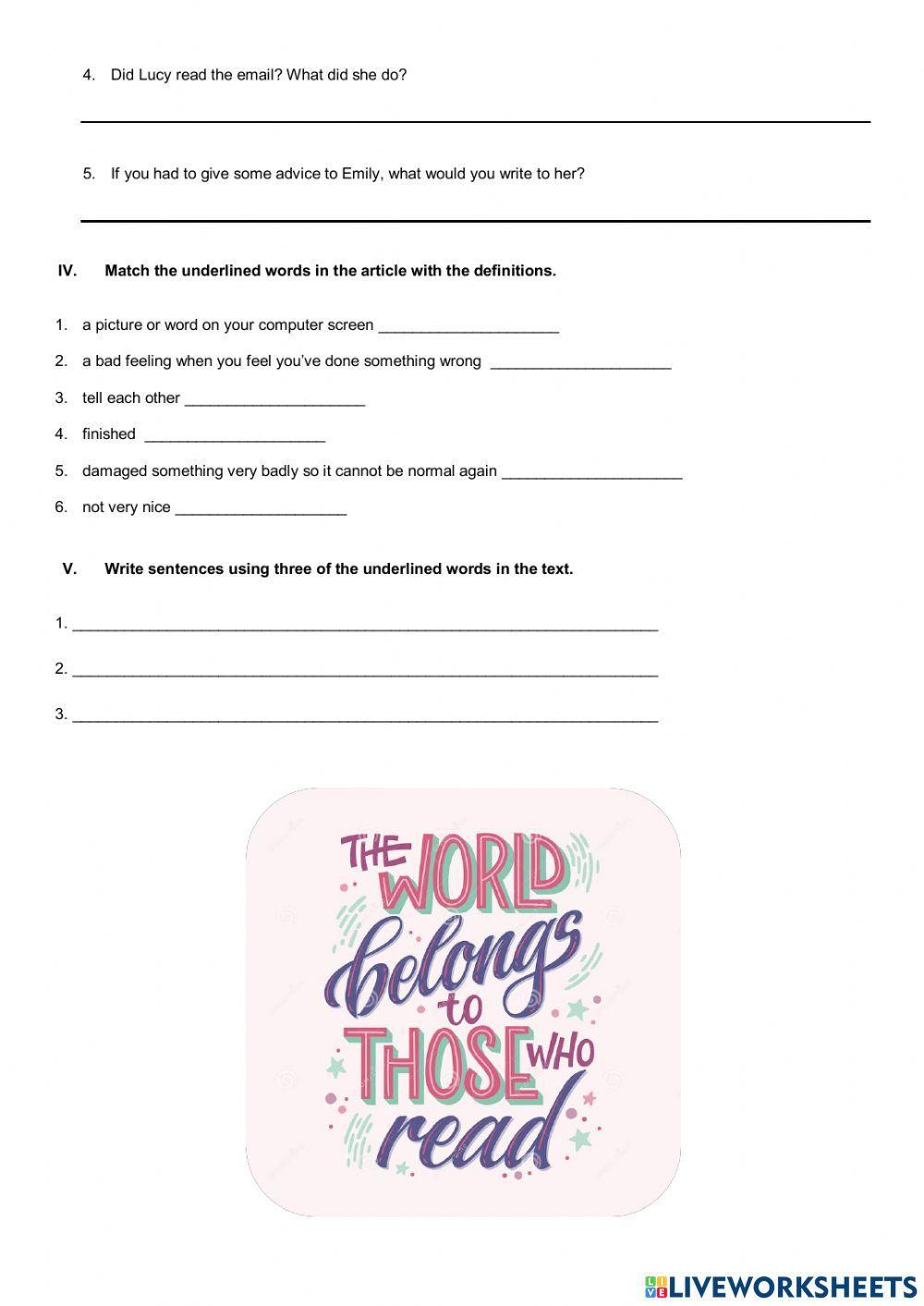 Reading activity n°1(iv term)